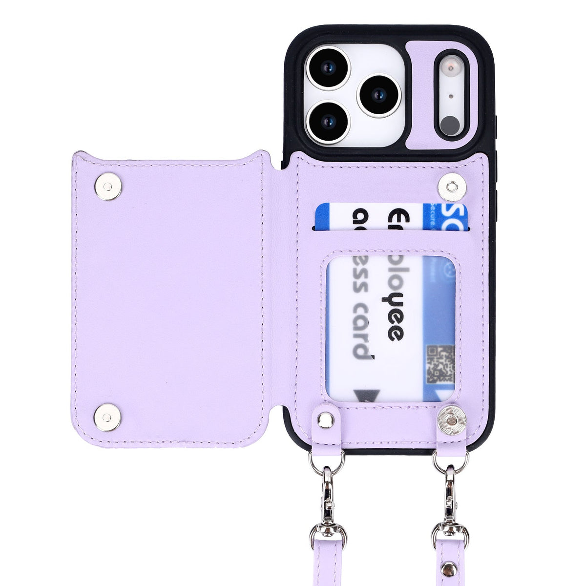Apple iPhone 18 Pro Max Hoesje - Paars - Luxe Back Cover met Telefoonkoord en Rits