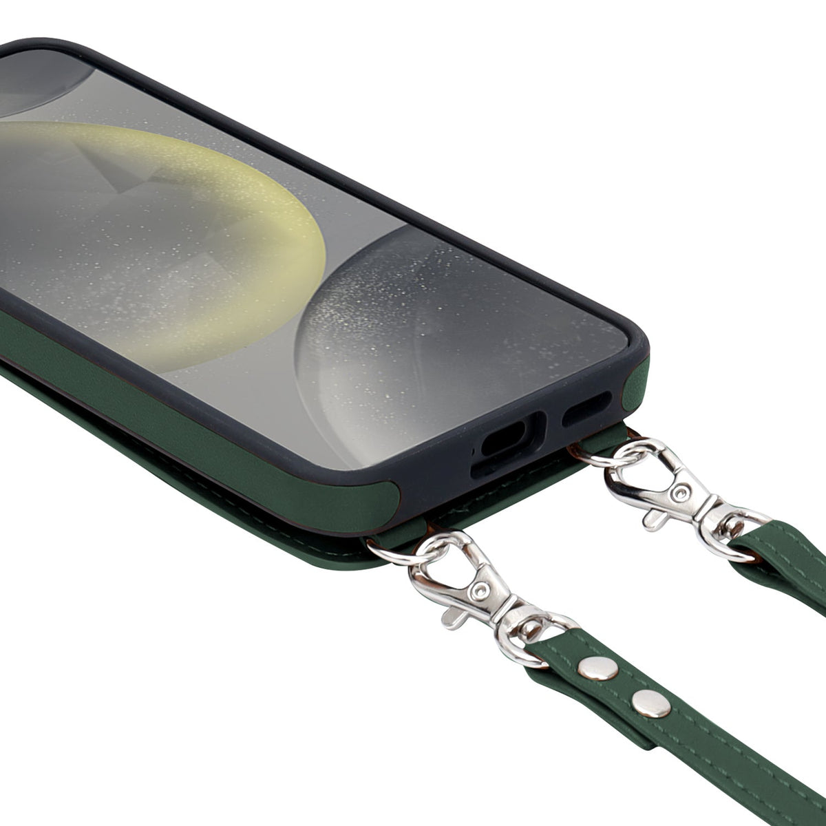 Samsung Galaxy A16 Hoesje - Groen - Luxe Back Cover met Telefoonkoord en Rits