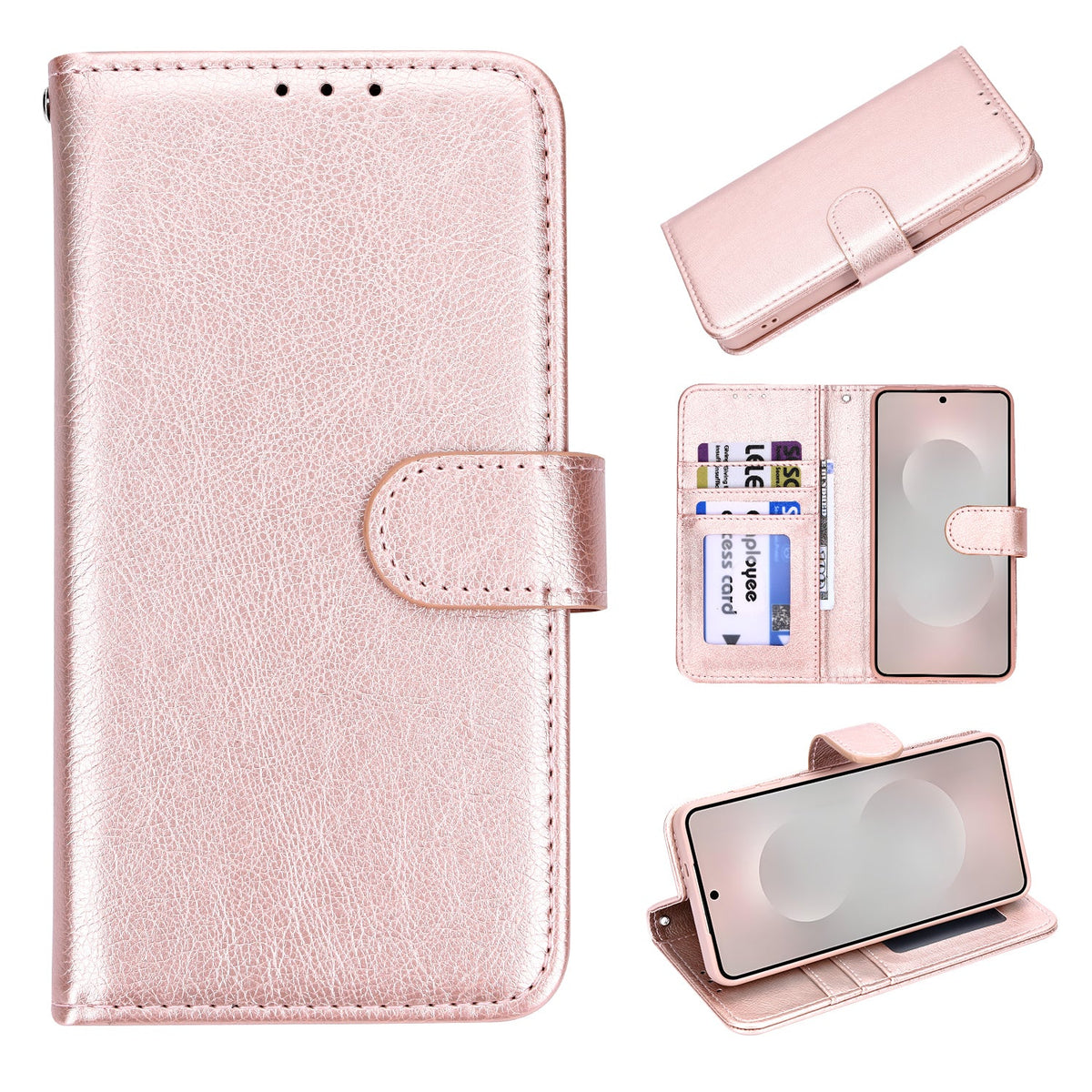 Samsung Galaxy S26 Hoesje - Rosegoud - Luxe Kunstlederen Portemonnee Bookcase