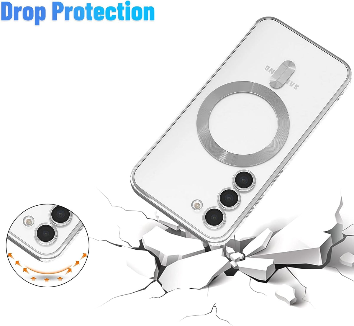 Samsung Galaxy S23 FE Hoesje - Zilver - Siliconen MagSafe Back Cover
