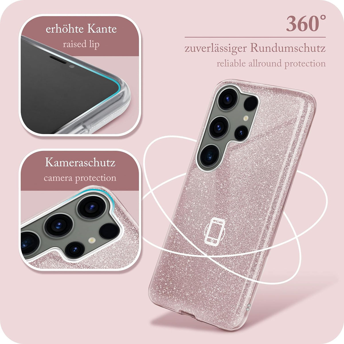 Samsung Galaxy S24 Ultra Case - Pink - Glitter Back Cover