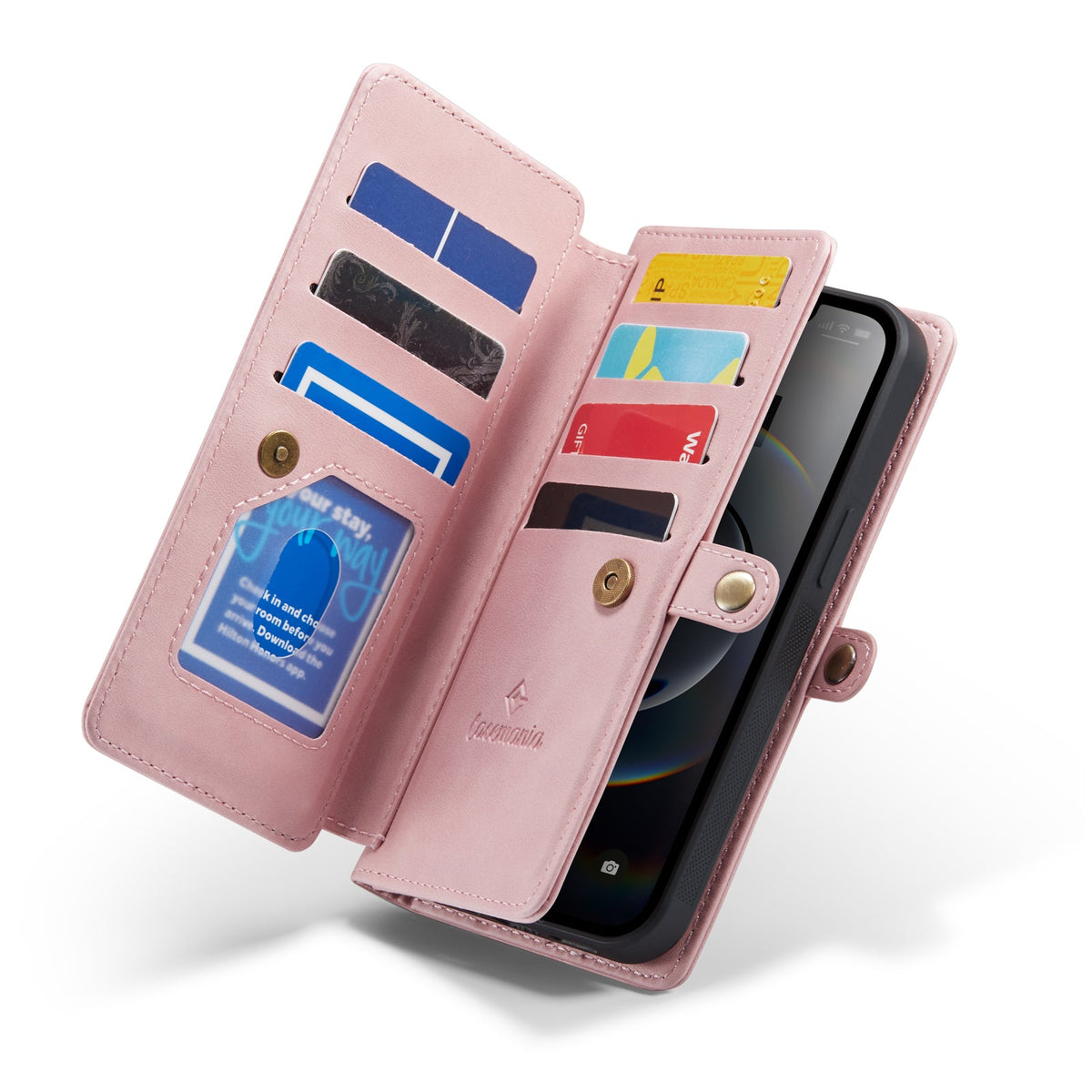 Apple iPhone 17e Hoesje - Pale Pink - 2 in 1 MagSafe Bookcase met 10 Kaart Vakken