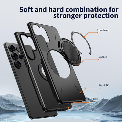 Samsung Galaxy S26 Ultra Hoesje - Zwart - Siliconen Ring Kickstand Back Cover