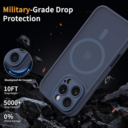 Coque Apple iPhone 16 Pro Max - Bleu Foncé - Housse Arrière Matte Armor MagSafe