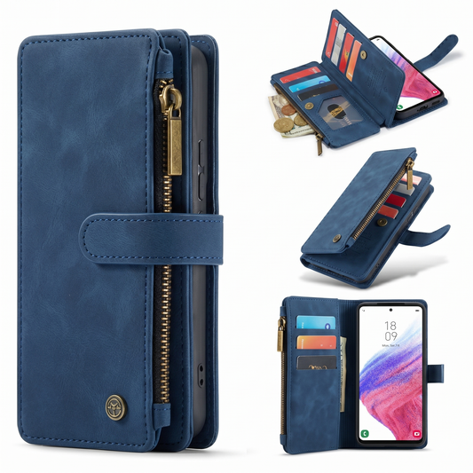 Samsung Galaxy Z Fold 4 Hülle - Navy Blue - 2-in-1 Klapphülle mit 10 Kartenfächern