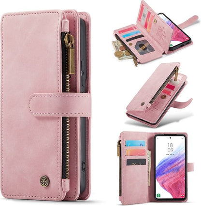 Samsung Galaxy S23 Hoesje - Pale Pink - Luxe Bookcase met Rits