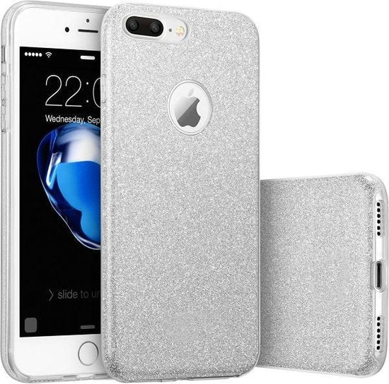 Apple iPhone 7 Plus Case - Silver - Glitter Back Cover