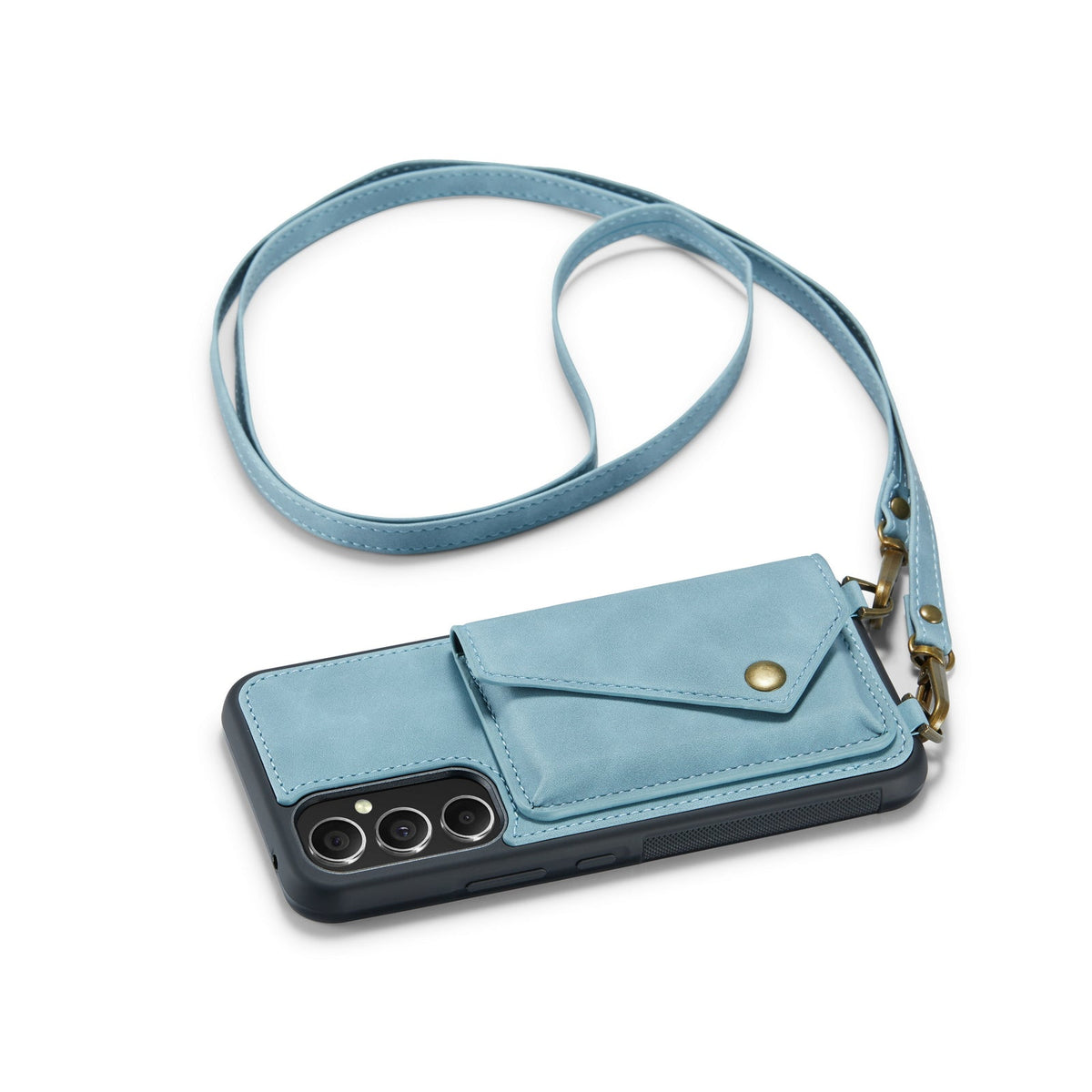 Samsung Galaxy A14 4G Hoesje - Aqua Blue - Luxe Back Cover met Telefoonkoord