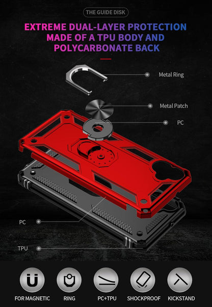 Samsung Galaxy A06 Hoesje - Rood - Armor Kickstand Back Cover
