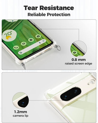 Google Pixel 7 Hülle - Transparent - Silikon-Backcover mit Handykette