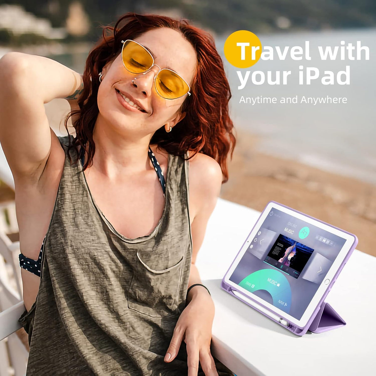 Apple iPad 10.2" WiFi 2019 (7. Gen.) Tablethoes - Lila - Smart Cover