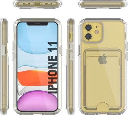 Apple iPhone 11 Hülle - Transparent - Silikon Kartenhalter Backcover