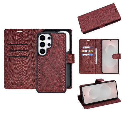 Étui pour Samsung Galaxy S26 Ultra - Bordeaux - Étui portefeuille 2 en 1 MagSafe