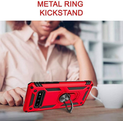 Samsung Galaxy S10+ Hoesje - Rood - Armor Kickstand Back Cover