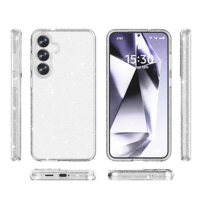 Samsung Galaxy S25 Plus Hoesje - Zilver - Glitter Back Cover