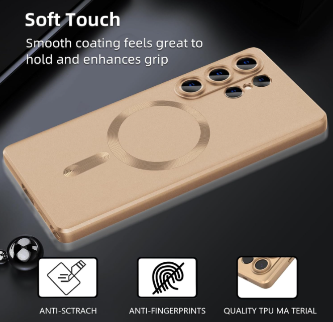 Samsung Galaxy S26 Ultra Hoesje - Goud - Matte Siliconen MagSafe Back Cover