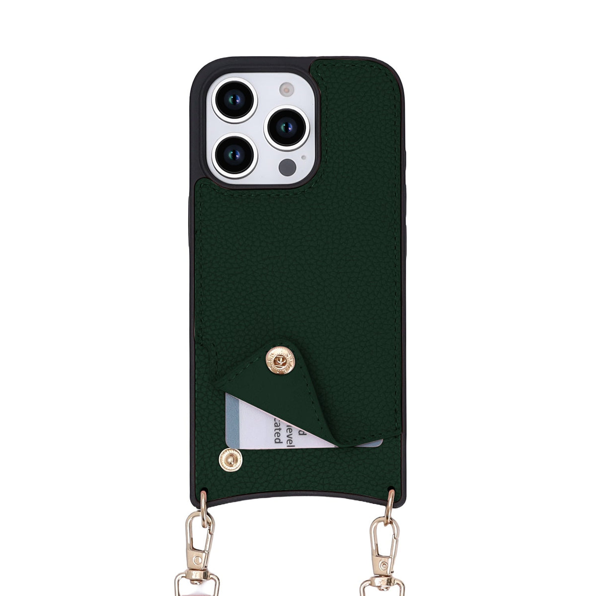 Apple iPhone 16 Pro Max Hülle - Grün - Backcover mit Handschlaufe und Handykette