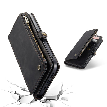 Apple iPhone 15 Pro Case - Charcoal Gray - Luxury MagSafe Wallet Case with Zipper and Phone Strap