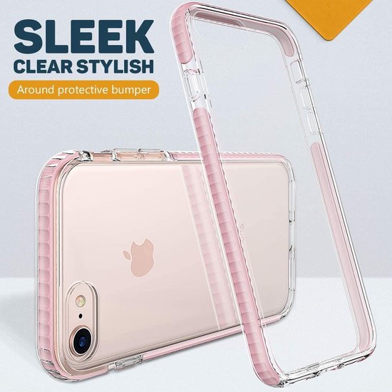 Apple iPhone 7 Hoesje - Roze - Anti-Shock Back Cover