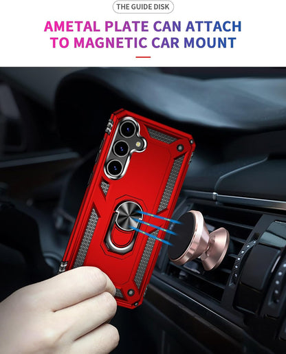 Samsung Galaxy S24 Case - Red - Armor Kickstand Back Cover