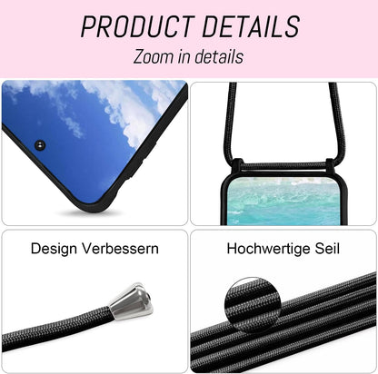 Samsung Galaxy S23 Hoesje - Zwart - Siliconen Back Cover met Telefoonkoord