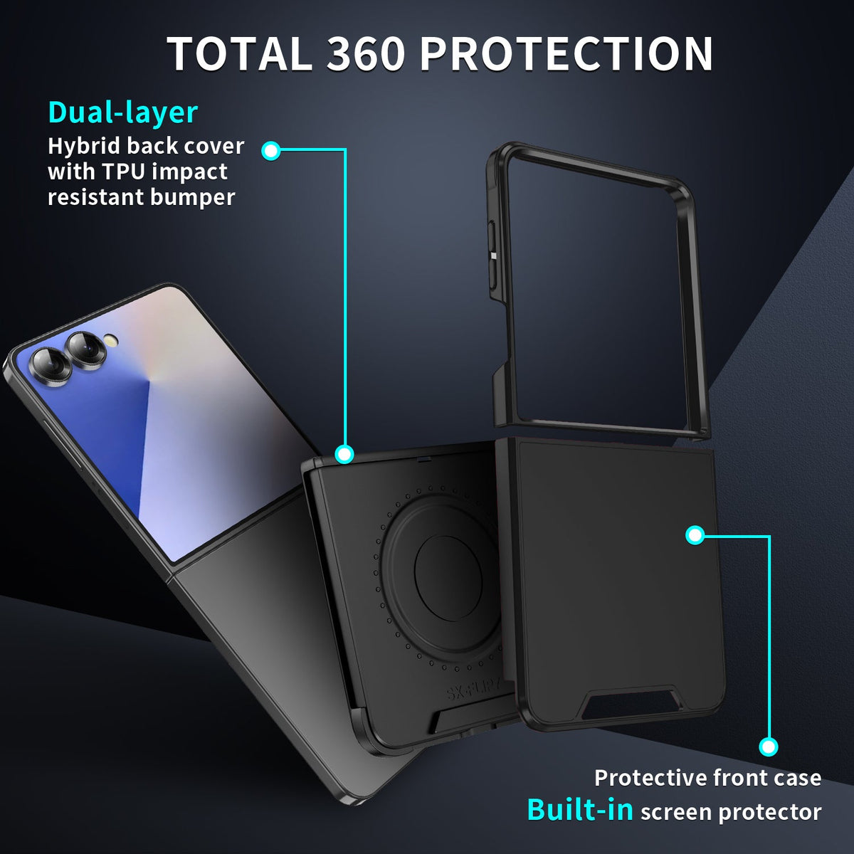 Samsung Galaxy Z Flip 7 Case - Black - Liquid Silicone Back Cover