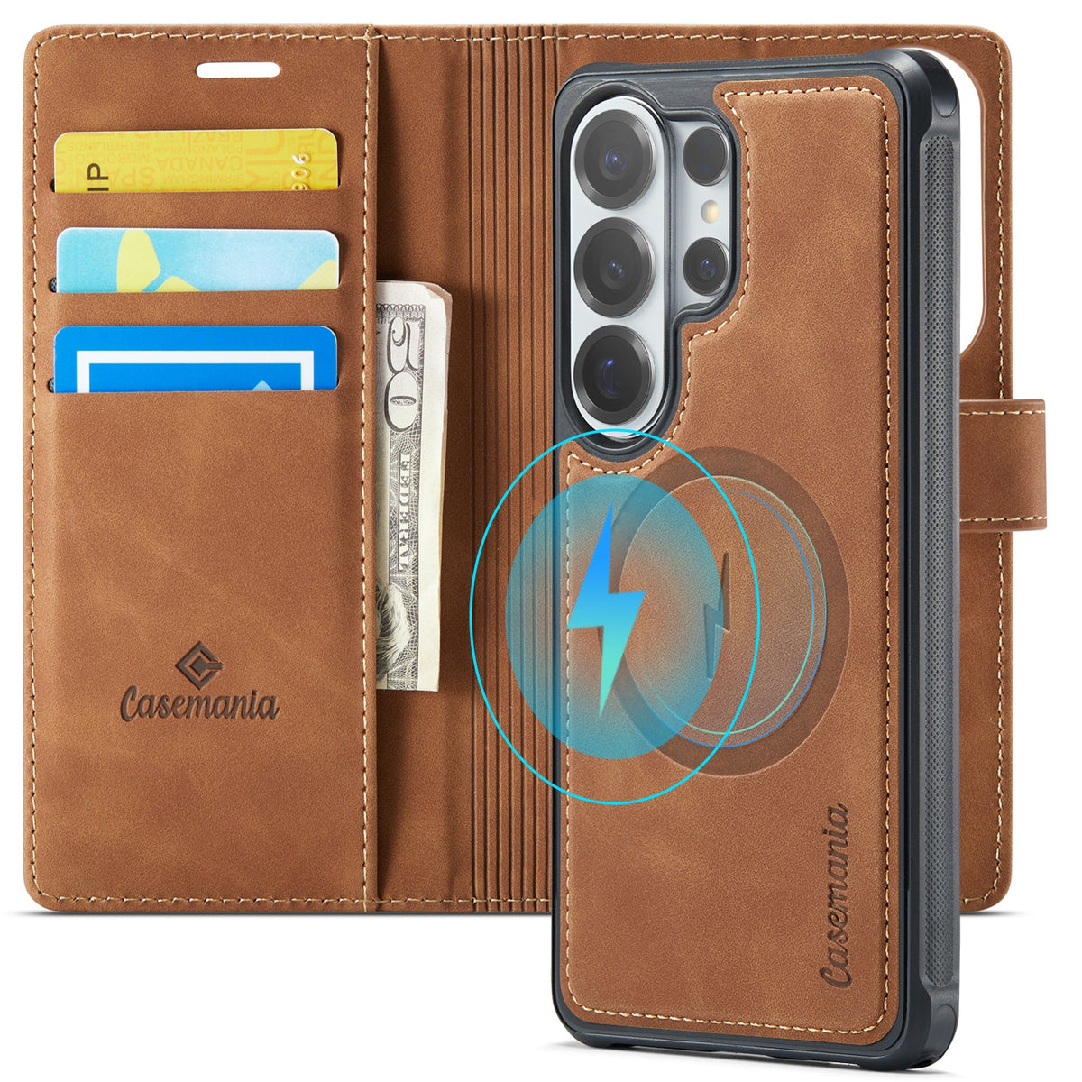 Samsung Galaxy S26 Ultra Hoesje - Sienna Brown - 2 in 1 MagSafe Bookcase