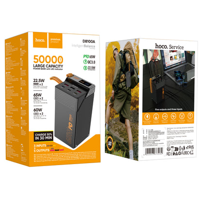 Hoco Powerbank 50.000mAh 65W - Zwart