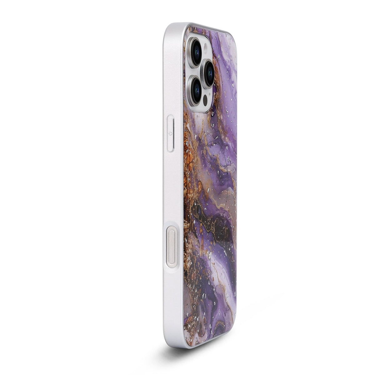 Apple iPhone 16 Pro Hoesje - Paars - Marmer MagSafe Back Cover