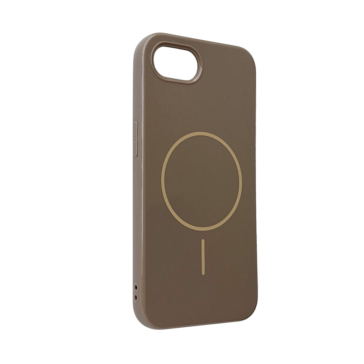 iPhone 16e Hoesje - Chocolate Brown - Glitter MagSafe Back Cover