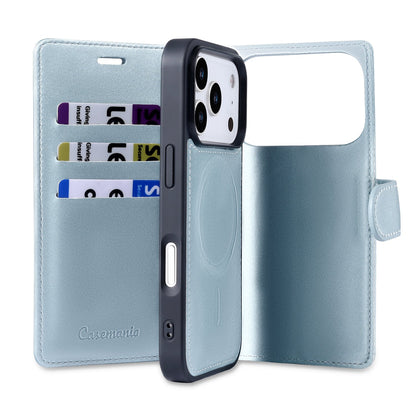 Apple iPhone 17 Pro Hoesje - Baby Blue - 2 in 1 Velvet Bookcase