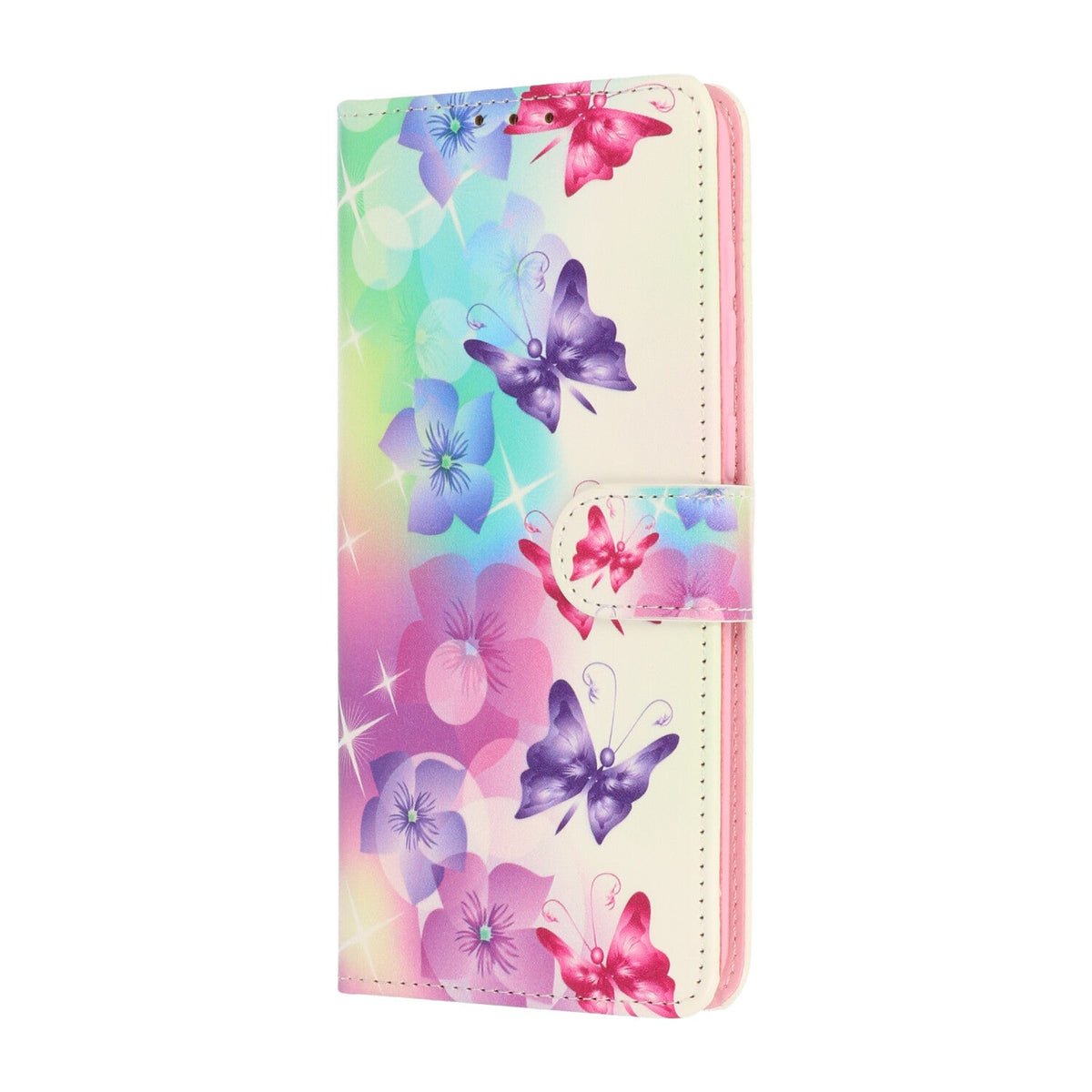 Apple iPhone 18 Pro Hoesje - Bloemen en Vlinders - Print Bookcase