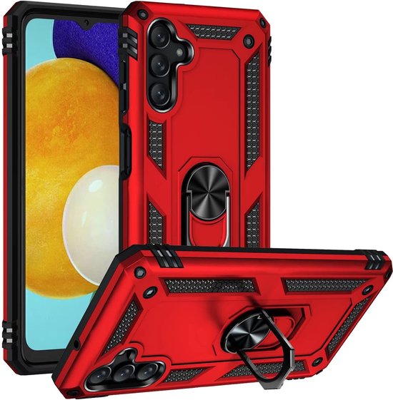 Samsung Galaxy M23 Hoesje - Rood - Armor Kickstand Back Cover