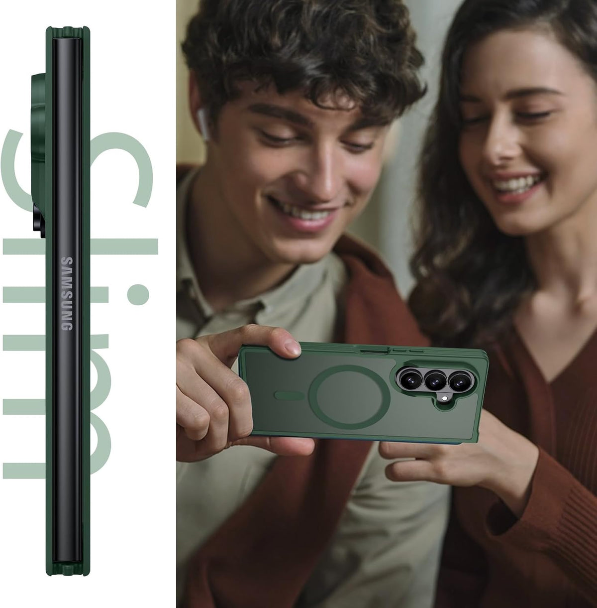 Samsung Galaxy Z Fold8 Ultra Hoesje - Groen - Matte Armor MagSafe Back Cover
