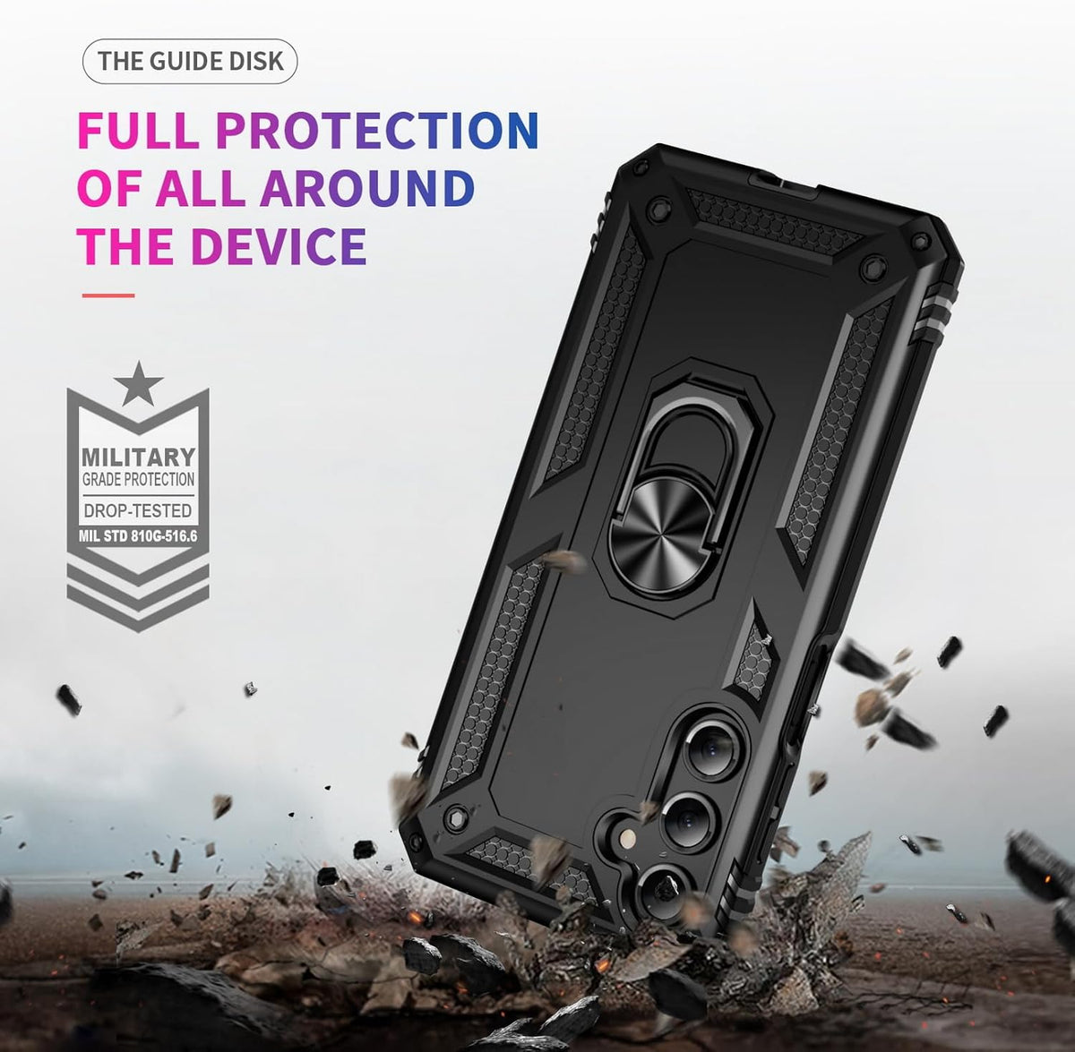 Samsung Galaxy A16 Hoesje - Zwart - Armor Kickstand Back Cover