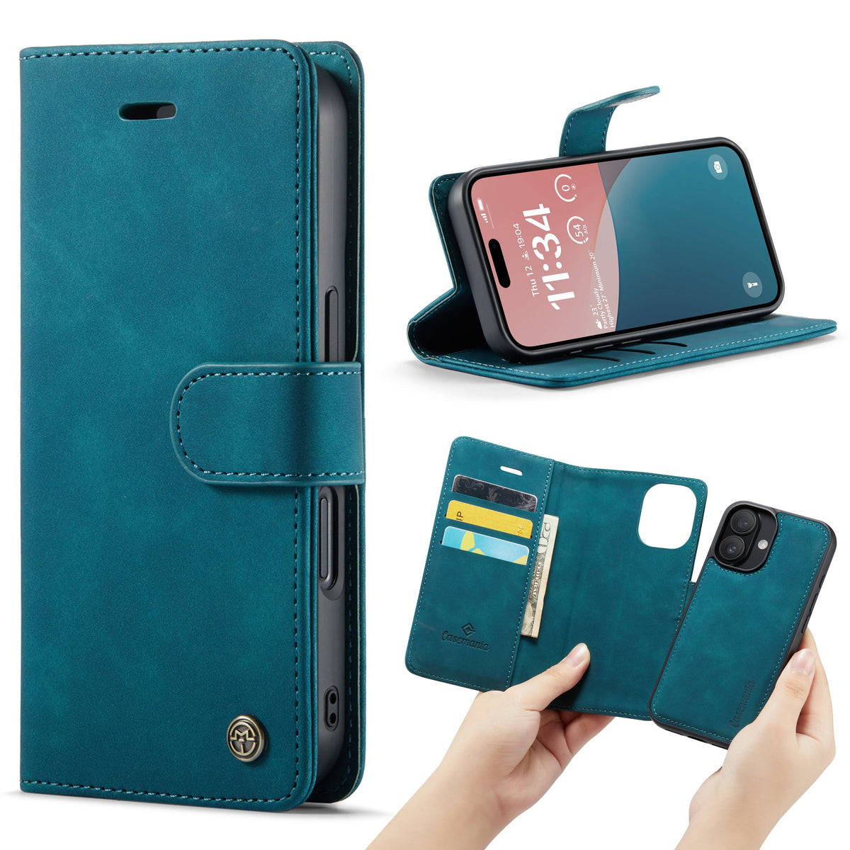 Apple iPhone 16 Case - Emerald Green - 2-in-1 Wallet Case