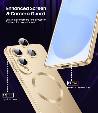 Samsung Galaxy S25 Edge Hoesje - Goud - Matte Siliconen MagSafe Back Cover