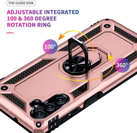 Samsung Galaxy A04s Hoesje - Roségoud - Armor Kickstand Back Cover