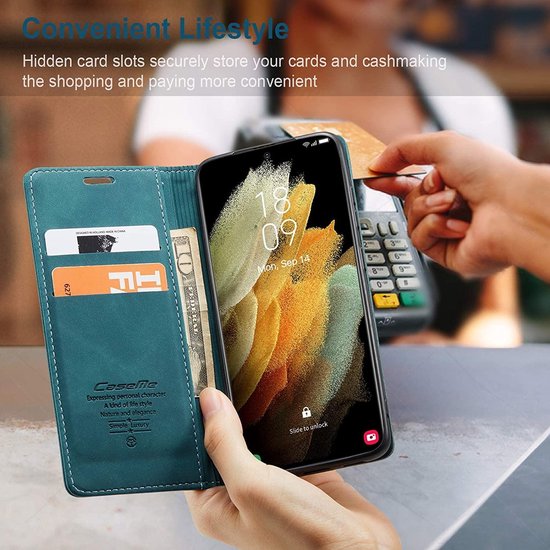 Samsung Galaxy S21 Ultra Hoesje - Emerald Green - Dunne Bookcase