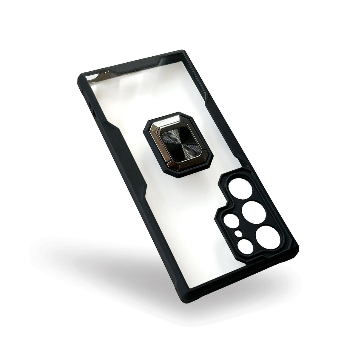 Samsung Galaxy S23 Ultra Hoesje - Zwart - Ring Kickstand Back Cover