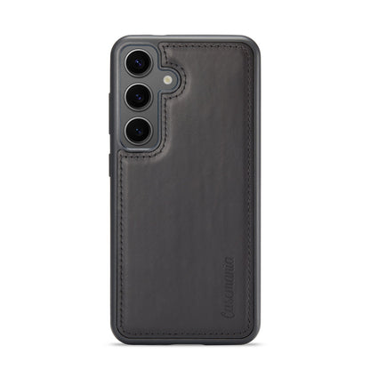 Samsung Galaxy S24 Hoesje - Charcoal Gray - Echt Leren 2 in 1 Bookcase