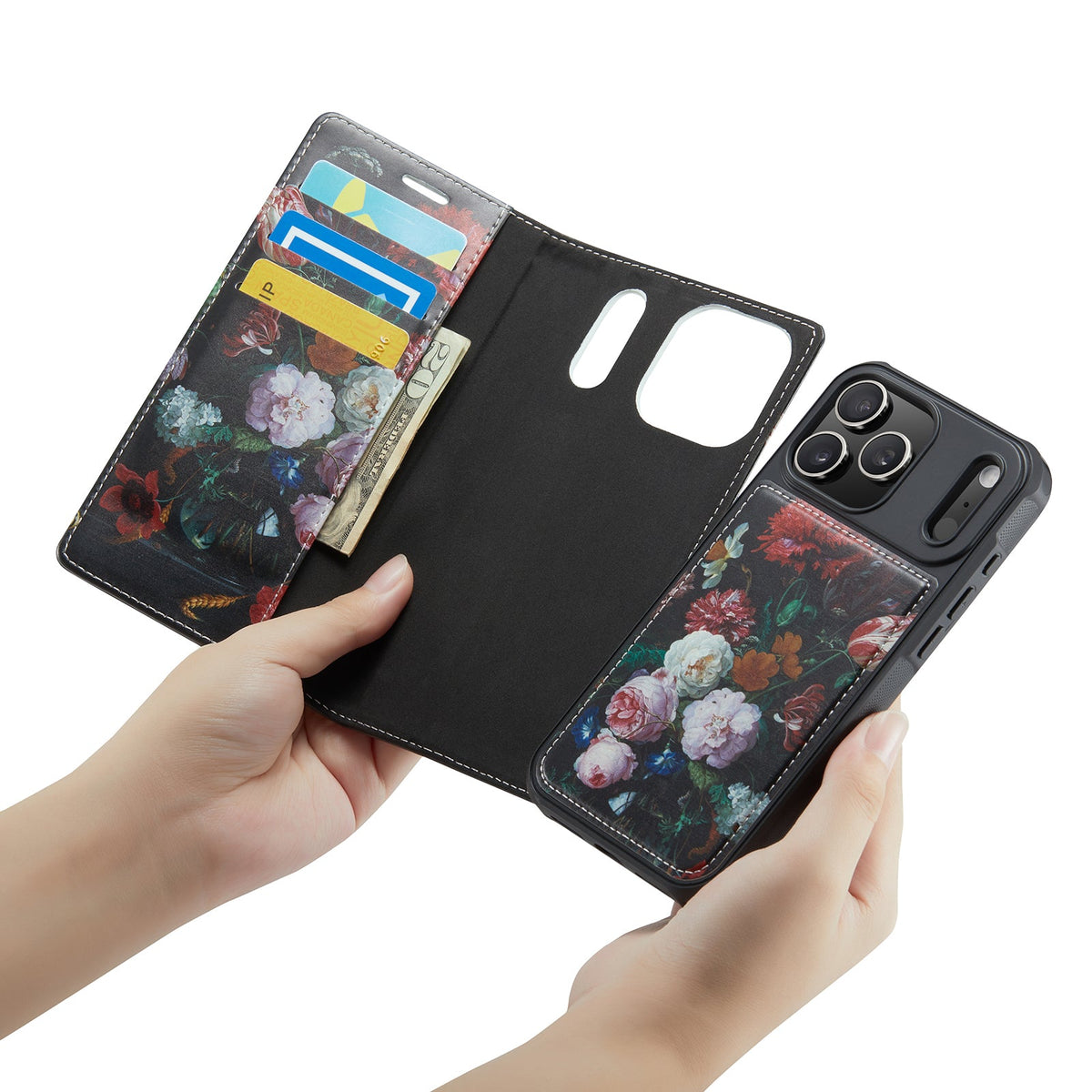 Apple iPhone 17 Pro Hoesje - Stilleven met Bloemen - 2 in 1 MagSafe Bookcase