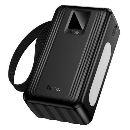 Hoco Powerbank 40.000mAh met Handvat en Sfeerlicht - Zwart