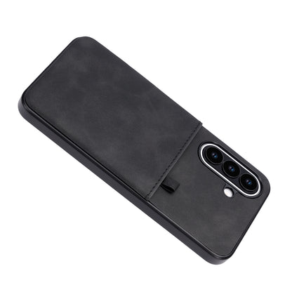 Samsung Galaxy S26 FE Hoesje - Charcoal Gray - Kunstleren Back Cover met Pull-Tab Pasjeshouder