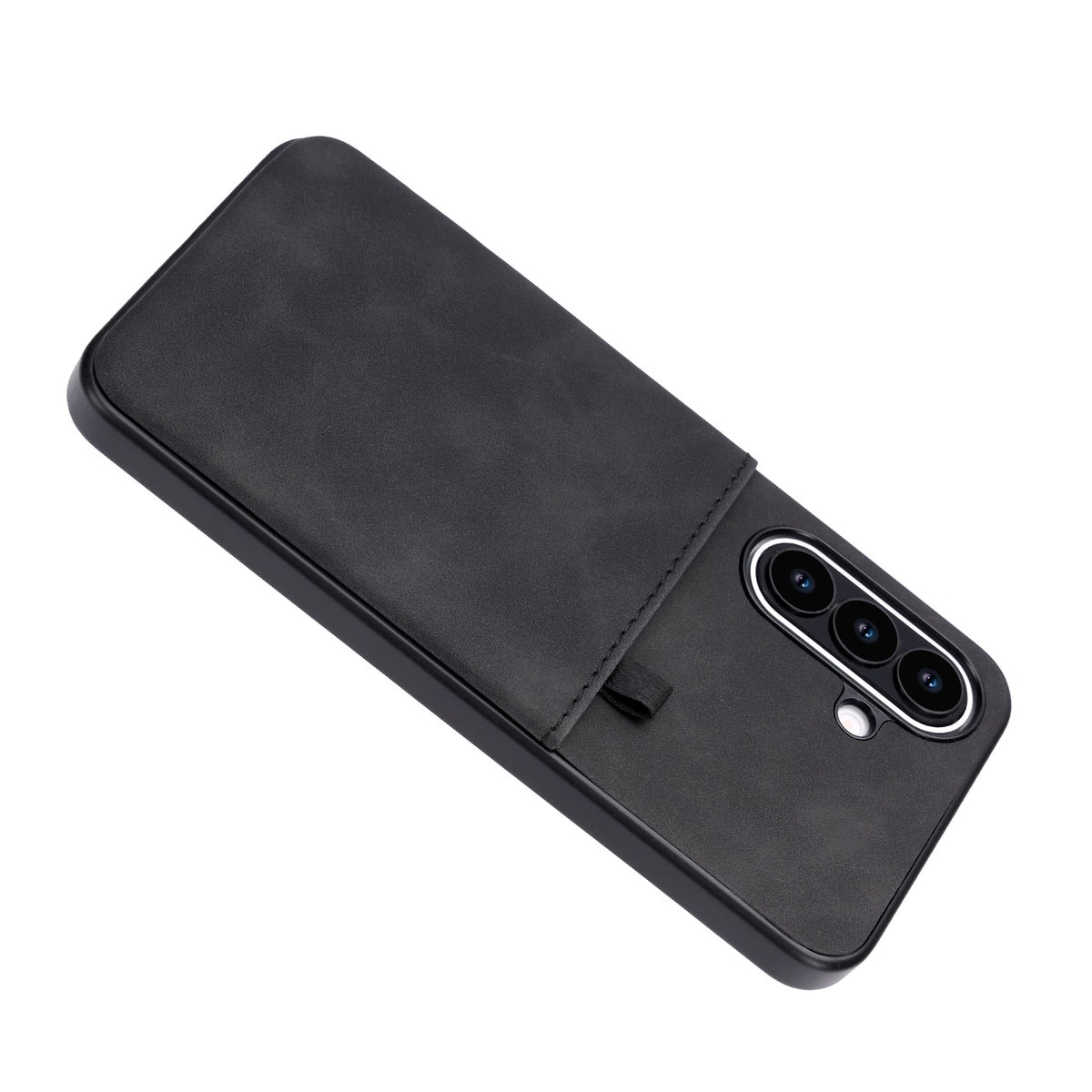 Samsung Galaxy A27 Hoesje - Charcoal Gray - Kunstleren Back Cover met Pull-Tab Pasjeshouder