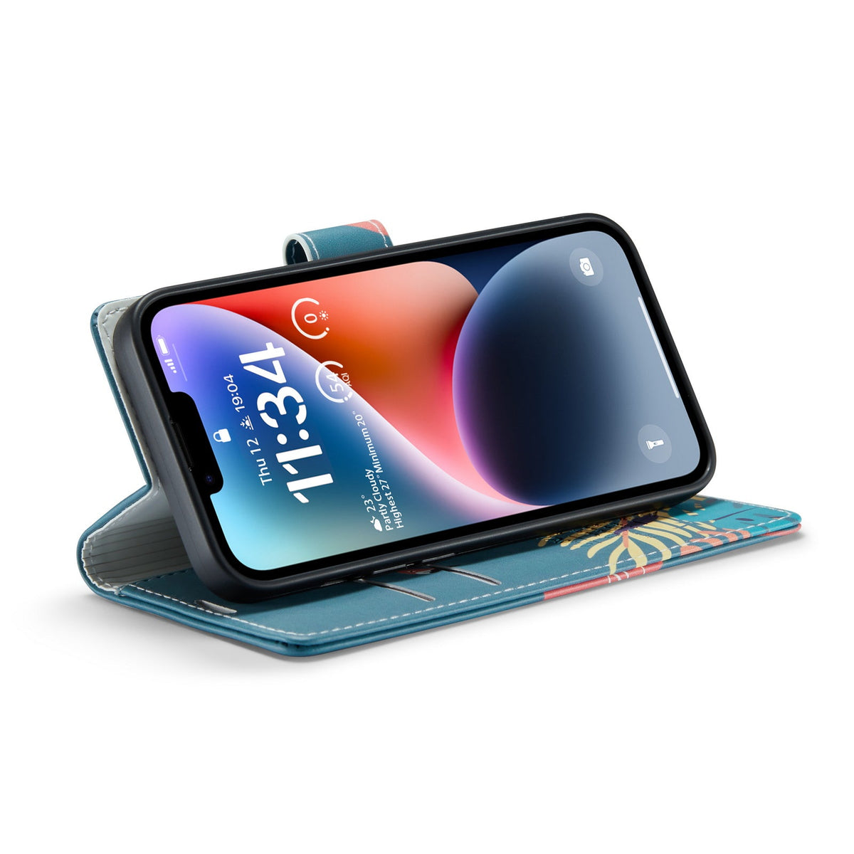Apple iPhone 14 Hülle - Tropica - Klapphülle mit Kartenfach und Print