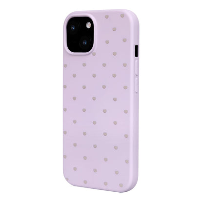 iPhone 15 Hoesje - Paars - Hartjes Back Cover