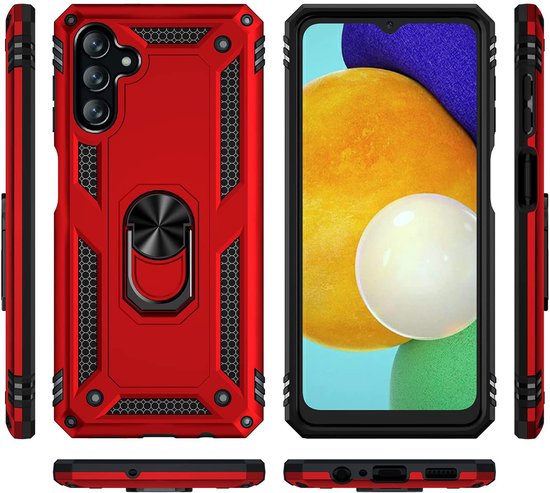 Samsung Galaxy M23 Hoesje - Rood - Armor Kickstand Back Cover