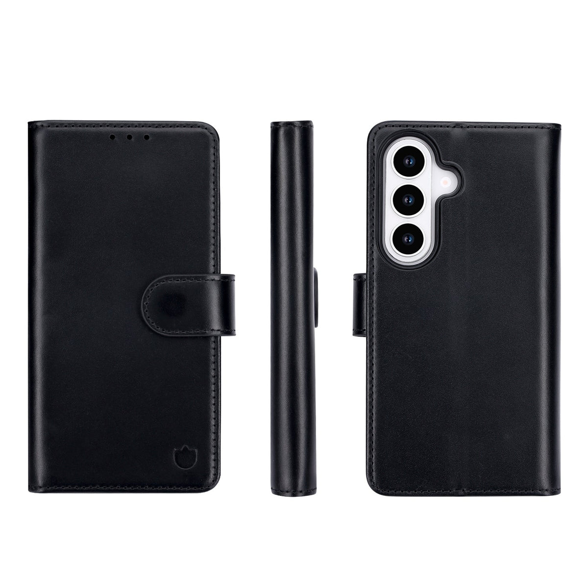 Samsung Galaxy A57 Case - Onyx Black - Genuine Leather 2-in-1 MagSafe Wallet Case