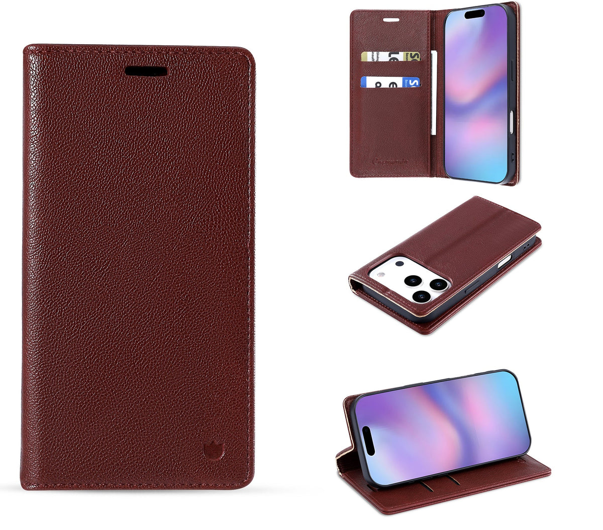 Apple iPhone 18 Pro Hoesje - Burgundy Red - Dunne Leather-look Back Cover